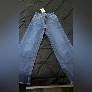 Quince Wide Leg Blue Jeans